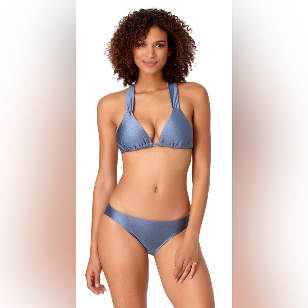 Anne Cole Bikini in Shimmering Blue. Top Size Small. Bottom Size XS